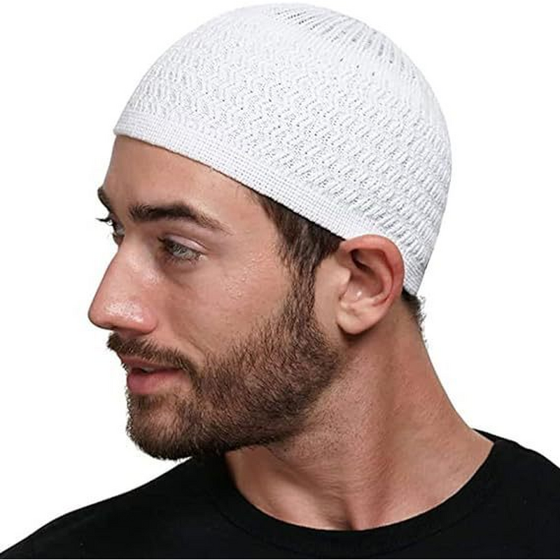 Arab Muslim Hat Manufacturer - Autumn Winter Wave Jacquard Melon Skin Baotou Hat Dome Knitted Customizable Common