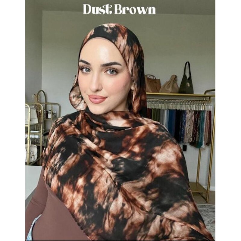 Rayon Viscose Shawl Manufacturer - New Digital Print Ademende Hijaabs Chiffon Voile Colorful Tie-Dye