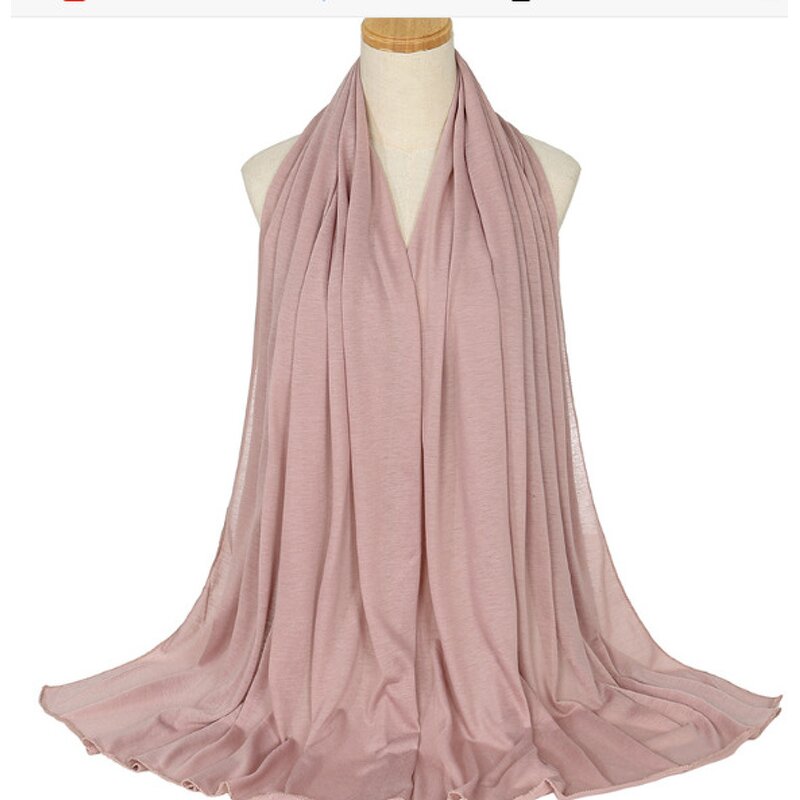 Jersey Scarf Manufacturer - Light Plate Mercerized Cotton Hat Monochrome Shawl High Quality Elastic Breathable