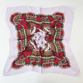 Gold Wire Scarf Manufacturer - Ethnic 70cm*70cm Printed Square Dustproof Hijab Lightweight Stylish Women's Head Wrap