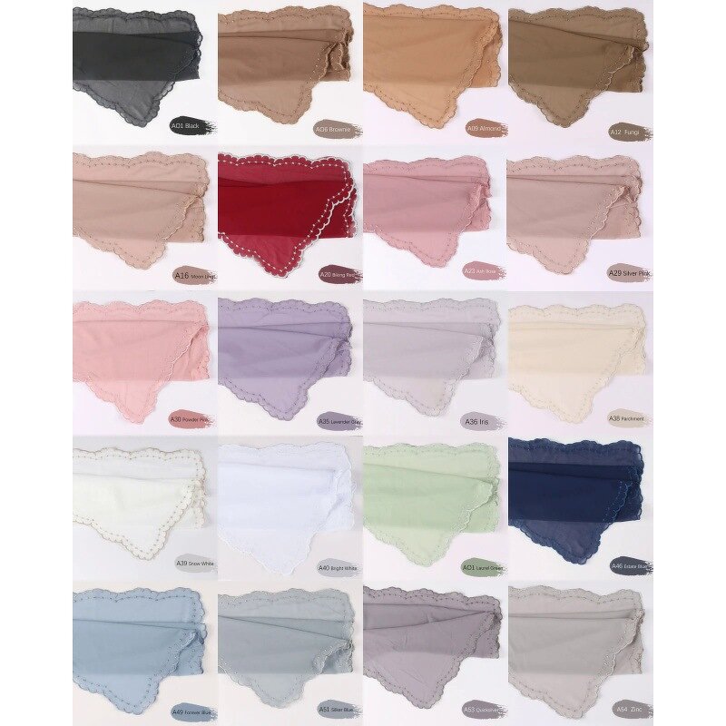 Pearl Chiffon Scarf Manufacturer - Cross-border Embroidered Malaysia Yarn Embroidered Wave Lace New