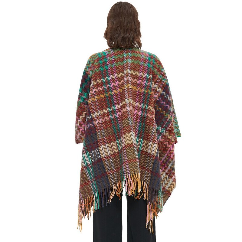 Shawl Wrap Manufacturer - Women's Cape Sweater Coat Oversized Tartan Scarf