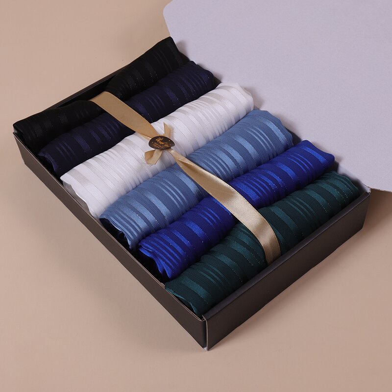 Silk Striped Shawl Manufacturer - New 6 Pack Bright Elegant Outgoing Women's Sunscreen Scarf Box Ready Stock
