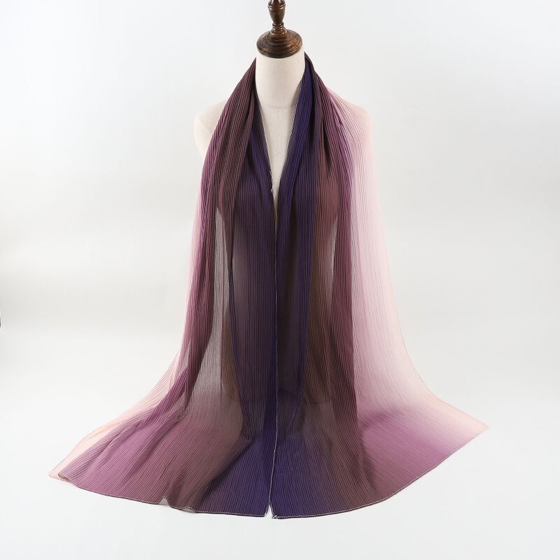 Islamic Bawal Tudung Manufacturer - Premium Quality Bubble Chiffon Printed Pleated Head Scarf