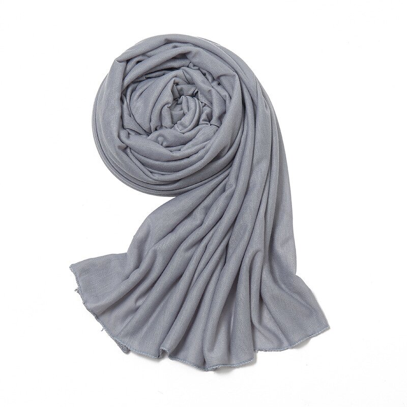 Jersey Scarf Manufacturer - Light Plate Mercerized Cotton Hat Monochrome Shawl High Quality Elastic Breathable