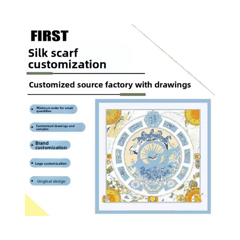 Silk Hijab Scarf Manufacturer - Private Embroidered Logo 90*90cm Printed Chiffon