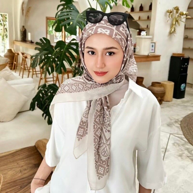 Cotton Square Scarf Manufacturer - 2024 New Summer High Malay Square Balinese Pattern Custom Logo