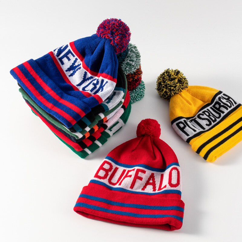 Double-Layer Beanie Manufacturer - Autumn Winter Woolen Custom Jacquard Knitted with Fur Ball Windproof