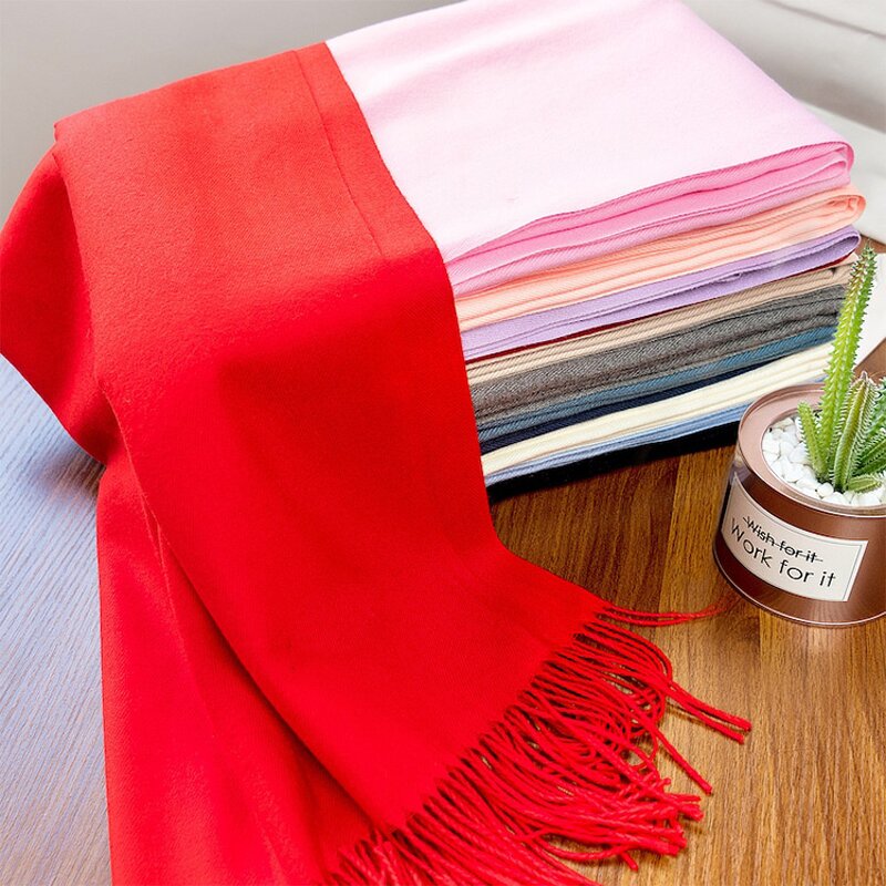 Cashmere Scarf Manufacturer - High Quality Women's Soft Long Tassel New Color Twill Warm