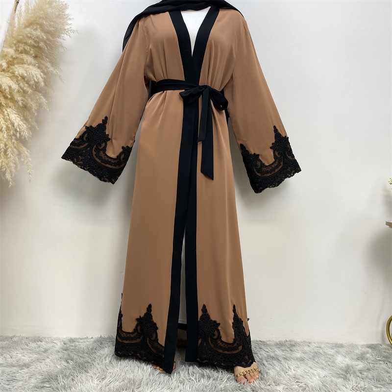 Turkish Abaya Dress Manufacturer - Casual Cardigan Fashion Embroidered Long Islamic Clothing for Adults Plus Size Winter Open