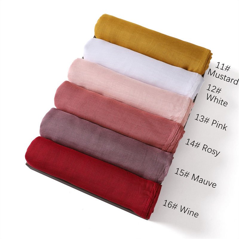 Muslim Shawl Manufacturer - Wholesale Cheap Solid Color Modal Cotton Plain Viscose