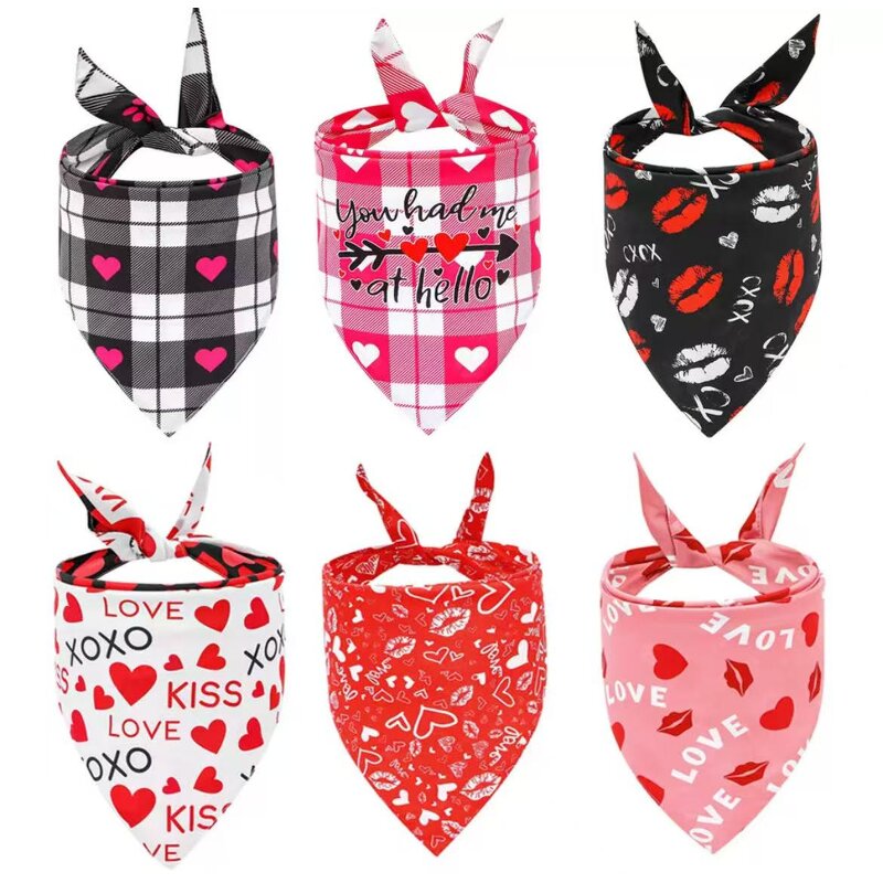 Pet Bandana Scarf Manufacturer - BestS PS113 Big Dog Valentine Double Sided Printed Polyester