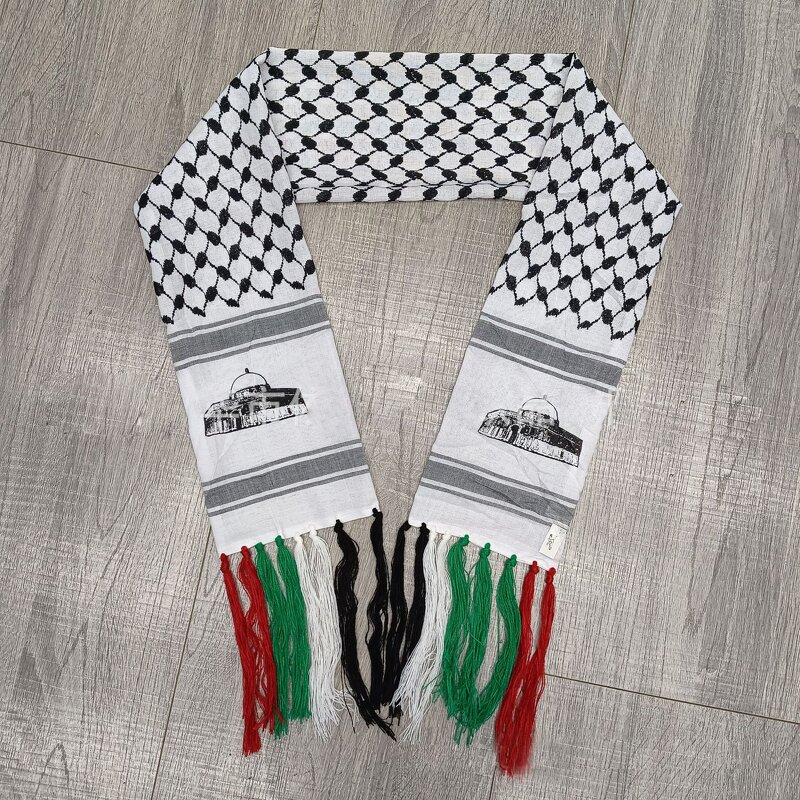 Arab Ethnic Keffiyeh Manufacturer - Floral Jacquard Long Polyester Hijab Scarf for Men Middle East Style