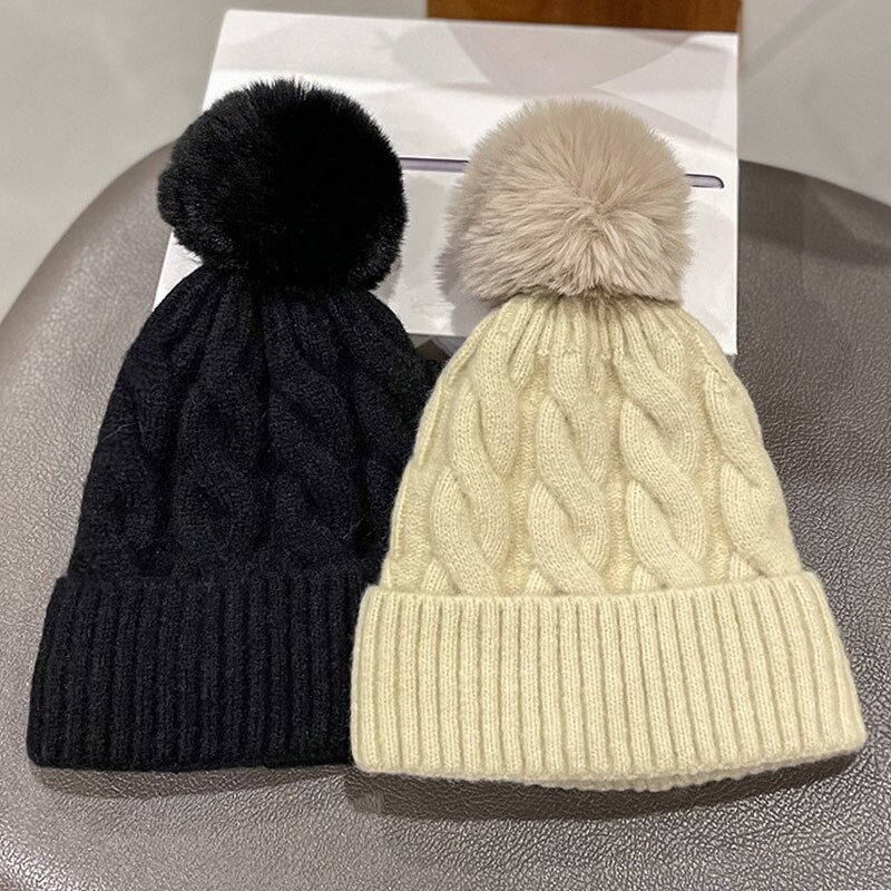 Korean Style Beanie Manufacturer - Winter Autumn All-Match Fleece-Lined Knitted Hat Youth Middle-Aged Soft Fashionable