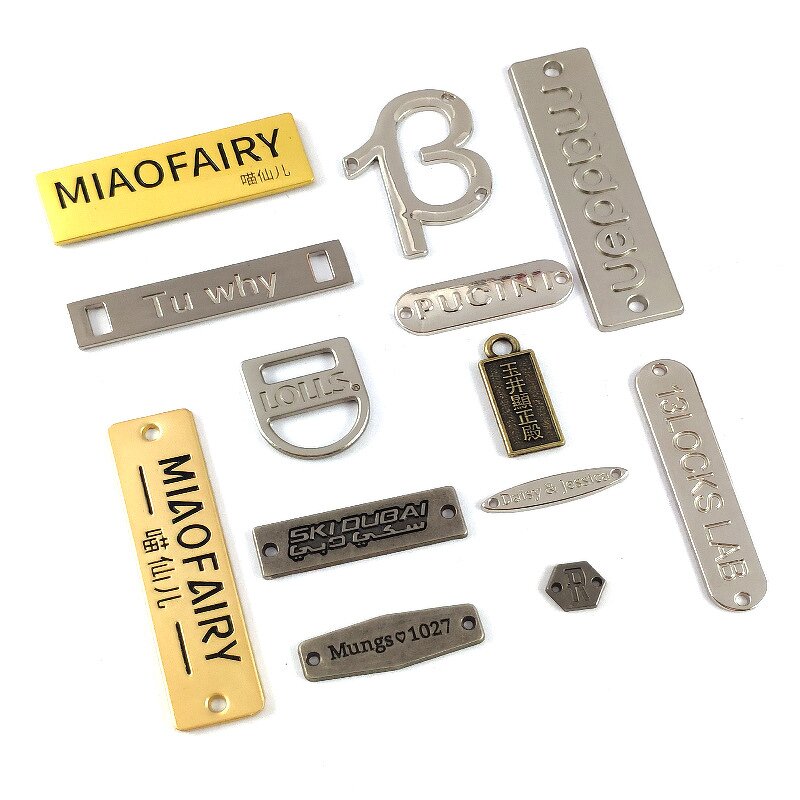 Nameplate Manufacturer - Electroforming Perforated Gold Lettering Hand-sewn for Hat Scarf