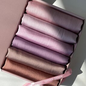 Satin Crinkle Scarf Suit Manufacturer - Customized Muslim Hijab Box Multicolor Scarf Combination