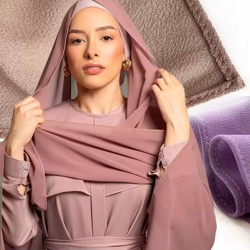 Hijab Manufacturer - High Quality Fashion Thick Heavy Chiffon Wrap Plain Malaysia