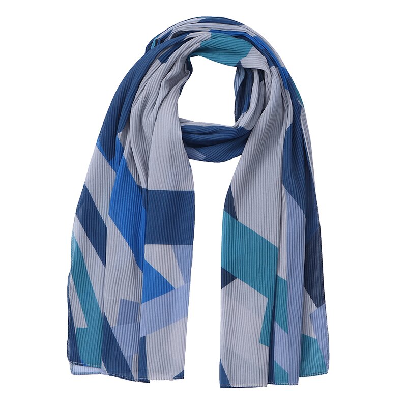 Printed Chiffon Hijab Manufacturer - Premium Trendy Argyle Crinkle Shawl Bubble Pop for Summer