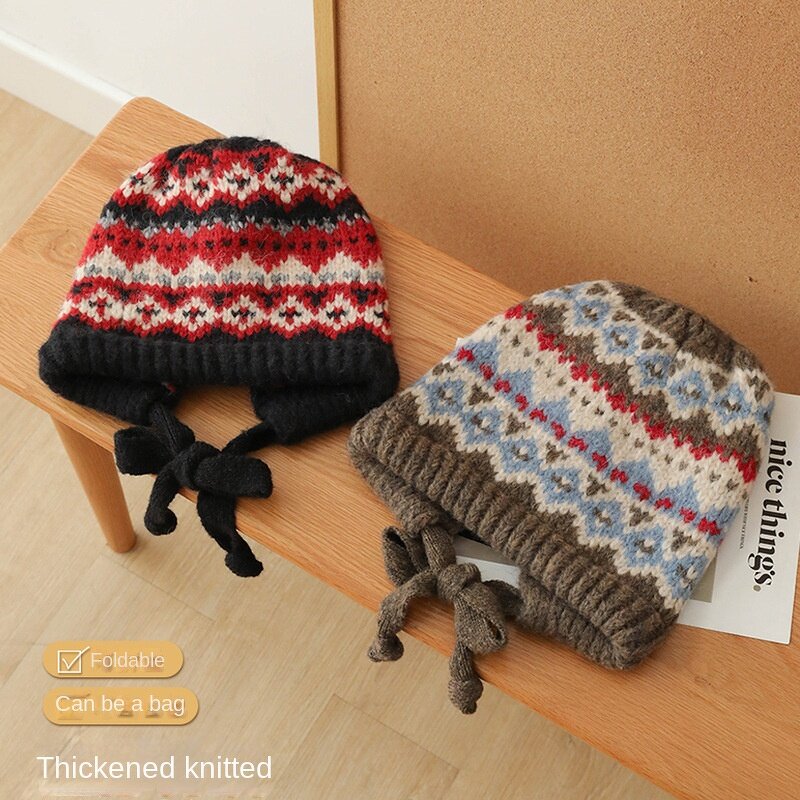 Pile Hat Manufacturer - 2024 Fairisland Vintage Unisex Trendy Winter Wool Knitted Ear Warmer for Adults