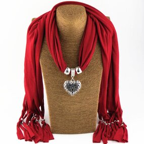 Tassel Pendant Scarf Manufacturer - Fashion National Wind Hollow Double-sided Peach Heart Wholesale Jewelry
