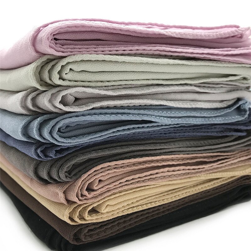 Pearl Muslim Shawl Manufacturer - Factory Inventory 200*70 Big Size Monochrome Ladies' Bubble