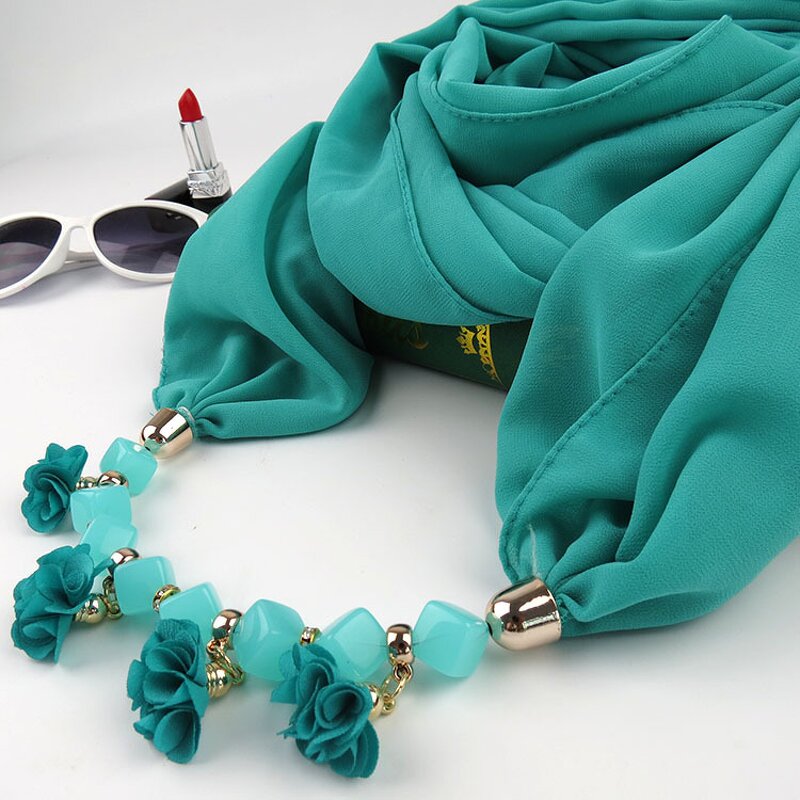 Beaded Scarf Manufacturer - Factory Wholesale National Wind Lady Necklace Pendant Decoration Chiffon