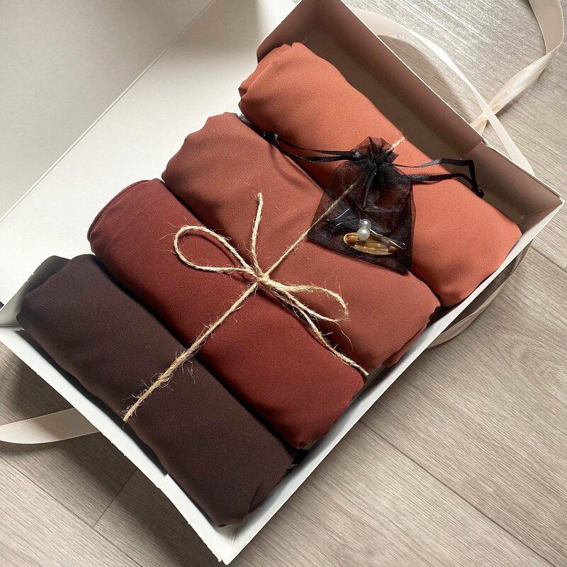 Hijab Gift Box Manufacturer - Saudi Women's Mixed Colour Jersey Chiffon Cotton Printed Pattern Personalized