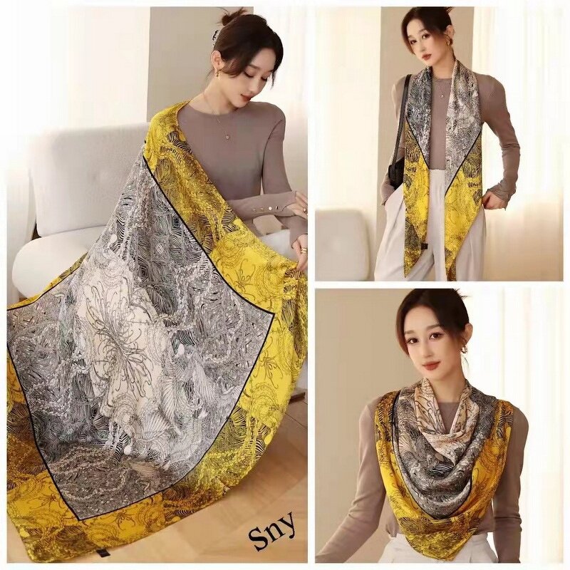 Silk Hijab Scarf Manufacturer - Private Embroidered Logo 90*90cm Printed Chiffon