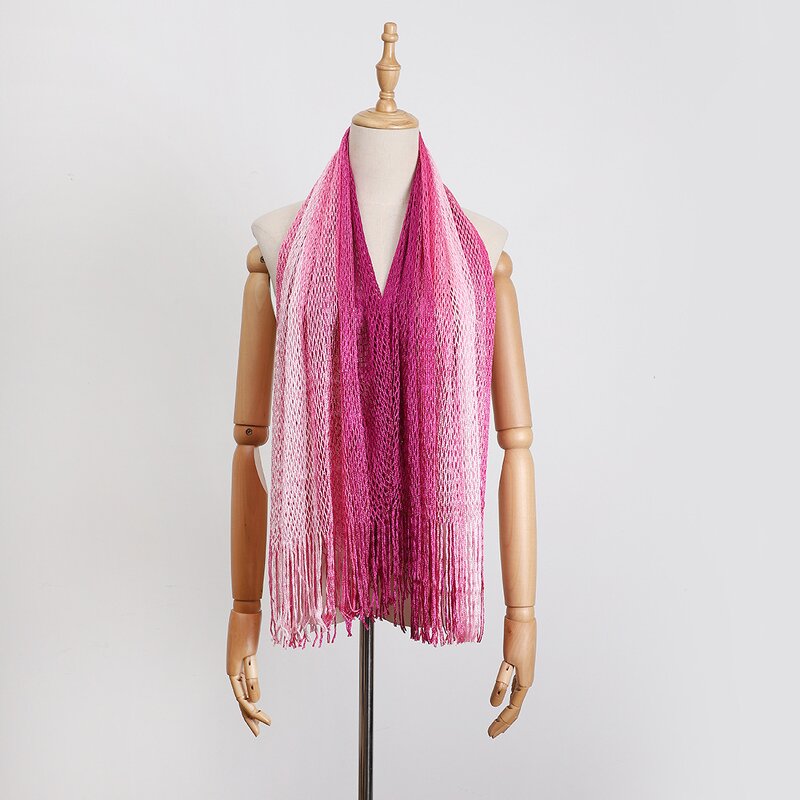 Beach Scarf Manufacturer - Summer New Style Ombre Chiffon Tassel Big Size Outdoor Sexy Shawl for Women