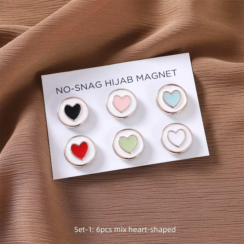 Magnetic Scarf Buckle Manufacturer - Women's Cute Dual-Purpose Iron Suction Cross-Border New Love Bow Strong Lace Flatback