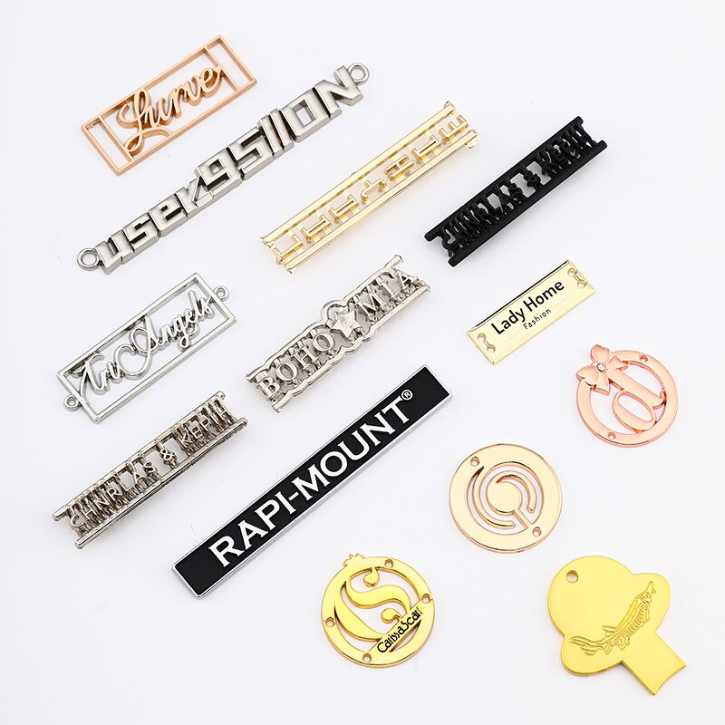 Metal Logo Label Manufacturer - Factory Custom 3D 2D Washable Hollow Designer Sewing