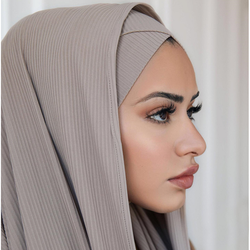 Jersey Scarf Manufacturer - High Quality Ribbed Naqab Cotton Hijab Muslim for Autumn Season