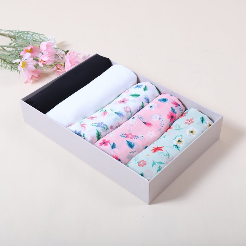 Ethnic-Style Hijab Manufacturer - Solid Muslim Printed Chiffon Long Arab Headscarf Floral Islam Shawl Wrap Logo