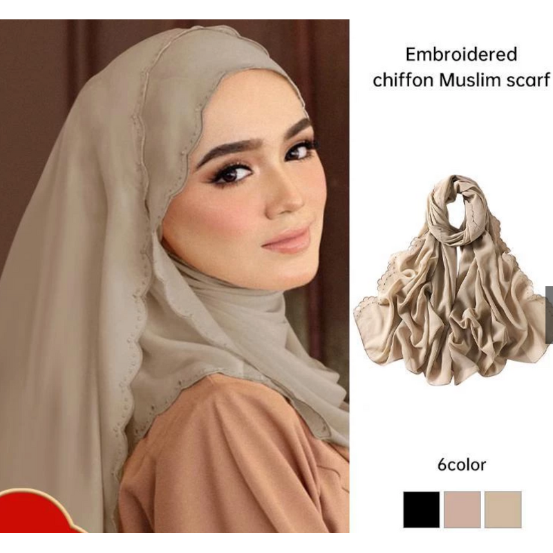 Pearl Chiffon Scarf Manufacturer - Autumn New Embroidered Traditional for North Africa Middle East