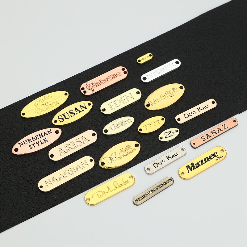 Metal Tag Manufacturer - Wholesale Custom Fashion Engraved Brand Logo Sew for Garments