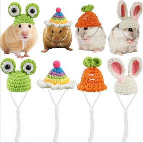 Pet Hat Manufacturer - Handmade Winter Small Frog Rabbit Carrot Pagoda Knitted for Hamsters