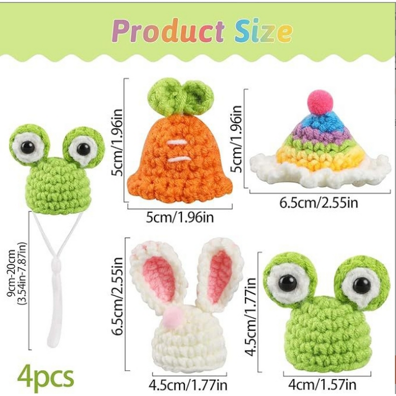 Pet Hat Manufacturer - Handmade Winter Small Frog Rabbit Carrot Pagoda Knitted for Hamsters