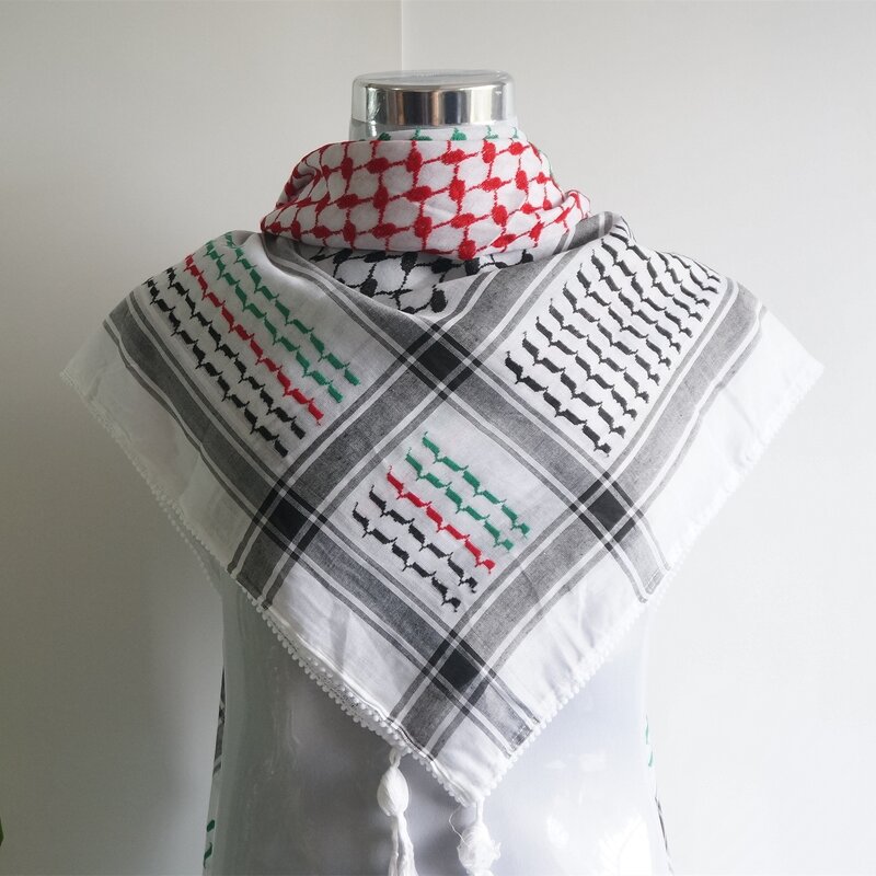 Men's Yashmagh Manufacturer - Shemagh Arafat Scarf Keffiyeh Long Square Arabic Hijab Cap Black Modal