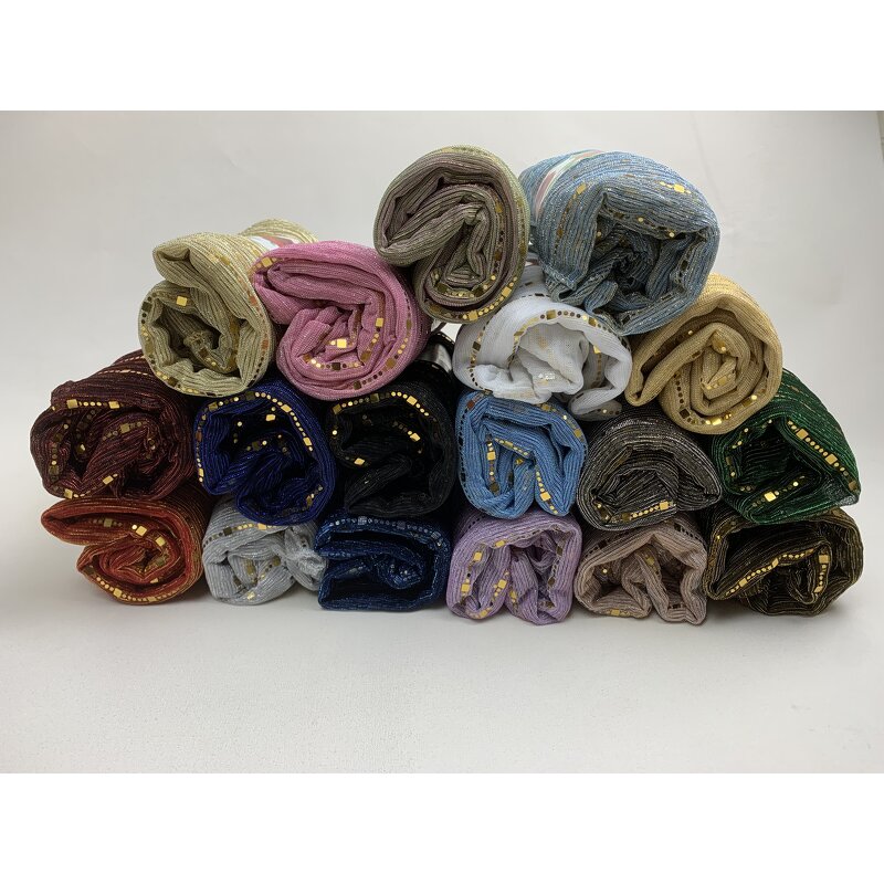 Plain Hijab Manufacturer - Hot-sale Muslim Women Pleated Scarf Stretch Soft Long Solid Islamic Clothing Headscarves