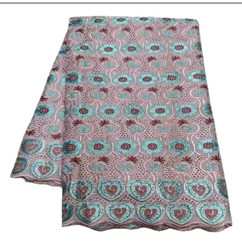 Embroidered Voile Lace Fabric Manufacturer - High Quality 100% Cotton Eco-Friendly with Rhinestones for Wedding Dresses Party