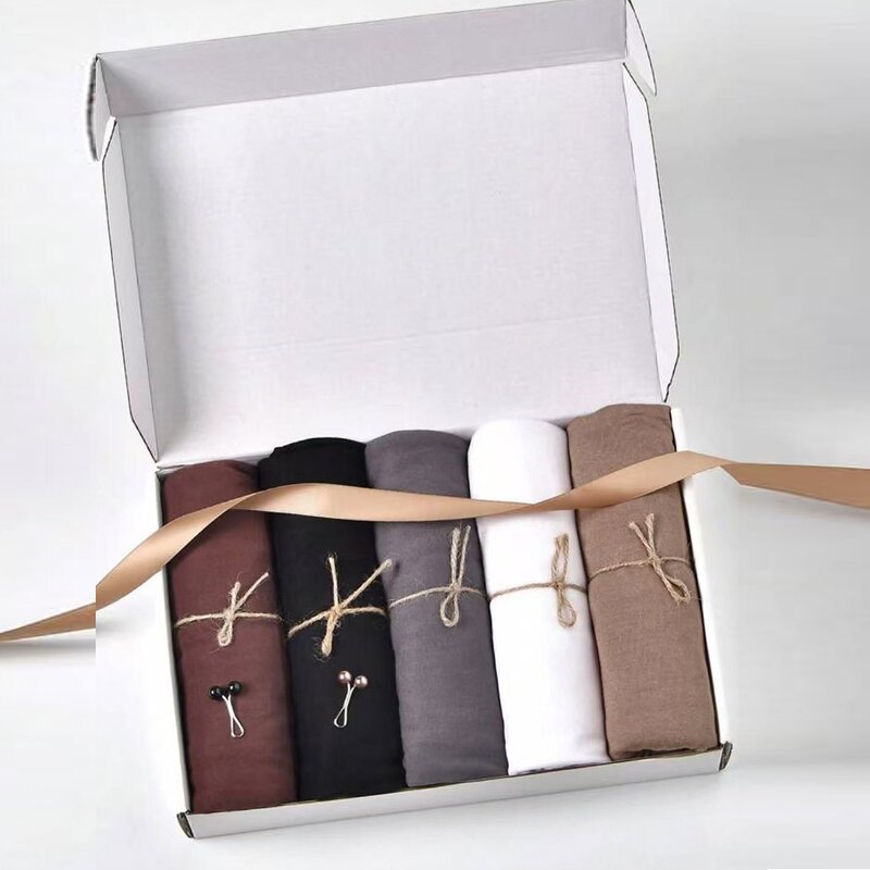 Cotton Stretch Scarf Manufacturer - Autumn Fashion New Monochrome Ladies Traditional Shawl Gift for Muslims Boxed