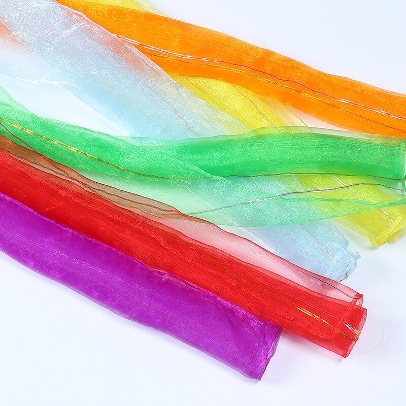 Magic Scarf Manufacturer - Yiwu Colorful Tricks Performance Kids Dance Gold Edge Juggling