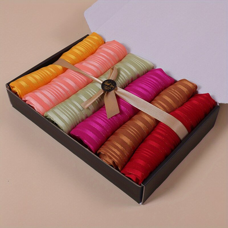 Silk Striped Shawl Manufacturer - New 6 Pack Bright Elegant Outgoing Women's Sunscreen Scarf Box Ready Stock