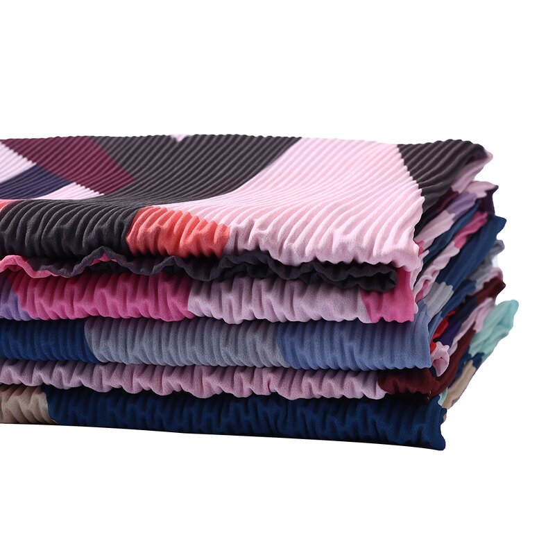 Printed Chiffon Hijab Manufacturer - Premium Trendy Argyle Crinkle Shawl Bubble Pop for Summer