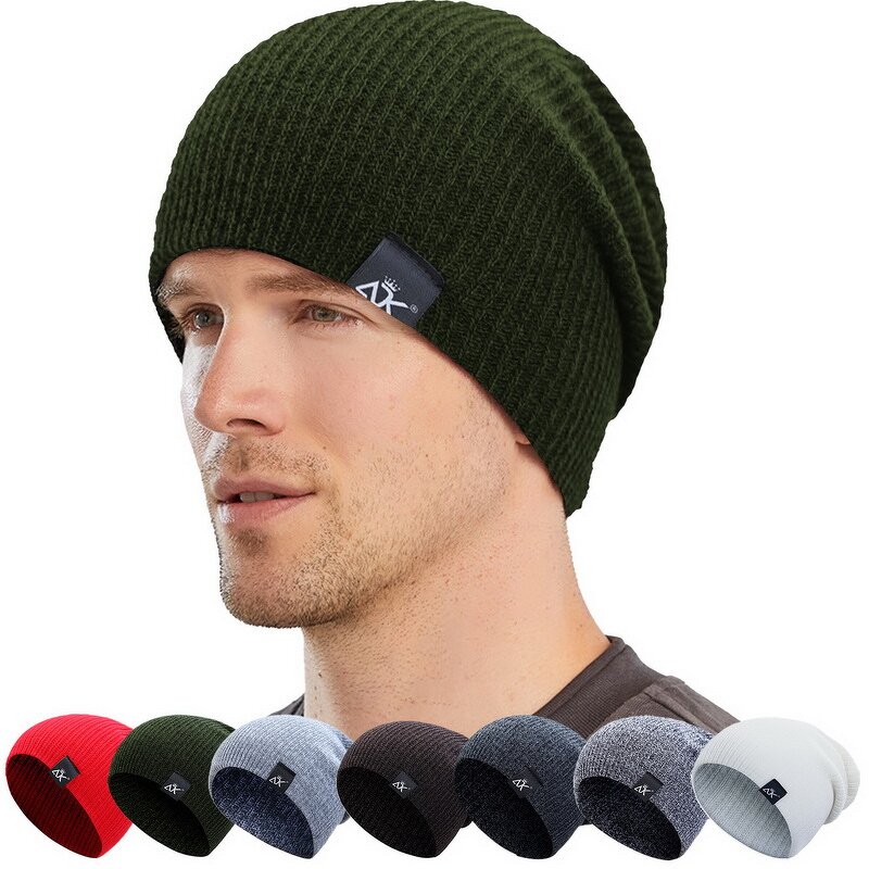Men's Beanie Hat Manufacturer - Wholesale Custom Logo Fashion Plain Warm Winter Knitted for Men