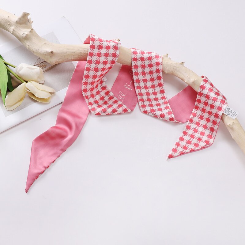 Simulation Scarf Manufacturer - Pink Ribbon Spring Summer All-match Thin Narrow Long Fashion Wholesale