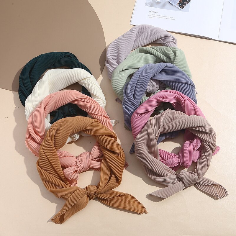 Small Square Scarf Manufacturer - Autumn Winter Elegant Fashion Women Neck Protective All-match Solid