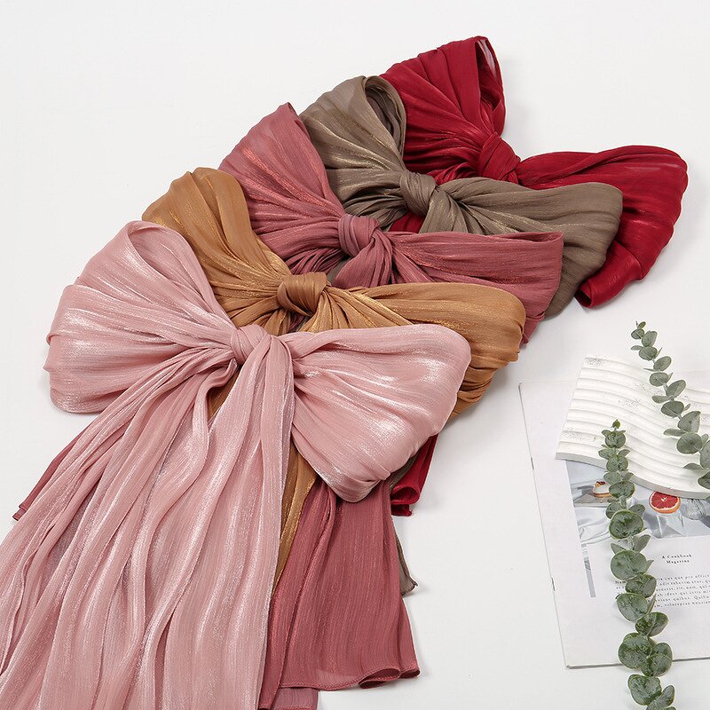 Bright Silk Chiffon Scarf Manufacturer - Cross-Border New Style Cool Breathable Solid Color Simple Malay Indonesian