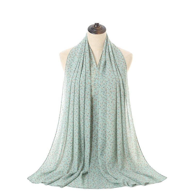 Chiffon Floral Scarf Manufacturer - Autumn New Print Female Retro Elegant Headscarf Wholesale