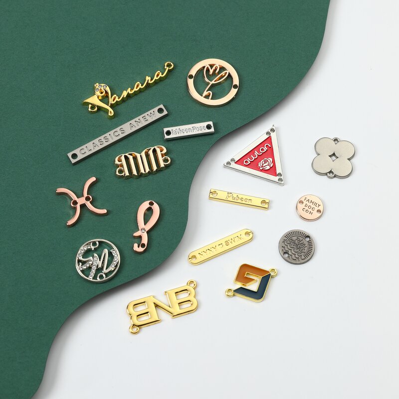 Garment Metal Label Manufacturer - Factory Design Custom Embossed Brand Logo Sew in